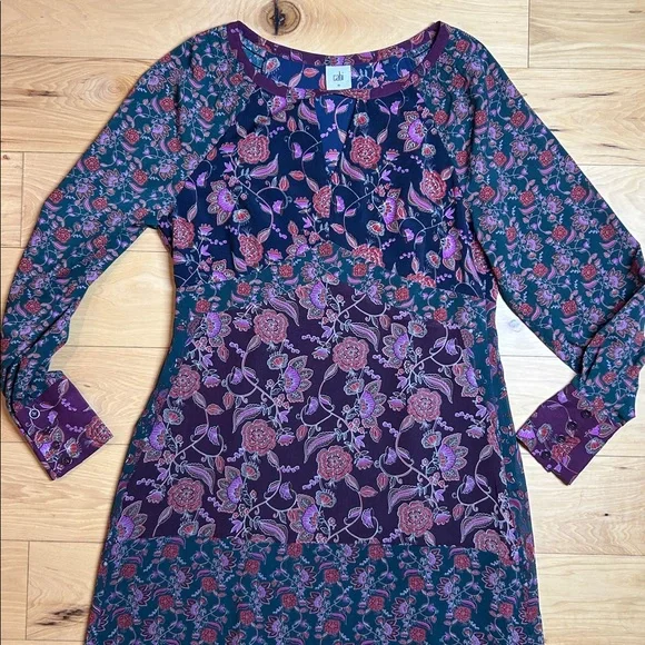 CAbi Multicolor Floral Long Sleeve Maxi Dress | Size Medium - Picture 2 of 11